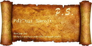 Pétyi Sarolt névjegykártya